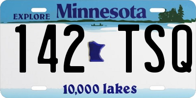 MN license plate 142TSQ