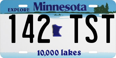 MN license plate 142TST