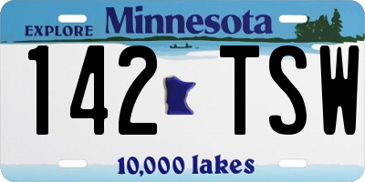 MN license plate 142TSW