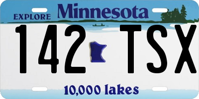 MN license plate 142TSX