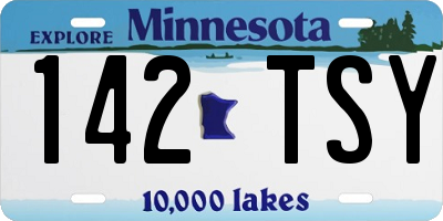 MN license plate 142TSY
