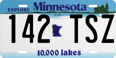 MN license plate 142TSZ