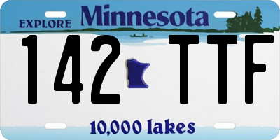 MN license plate 142TTF