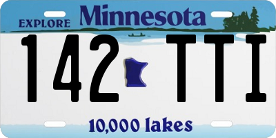 MN license plate 142TTI