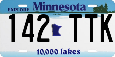 MN license plate 142TTK