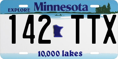 MN license plate 142TTX