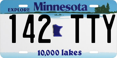 MN license plate 142TTY