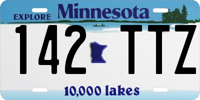 MN license plate 142TTZ
