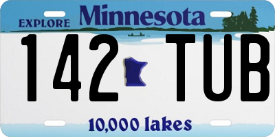 MN license plate 142TUB