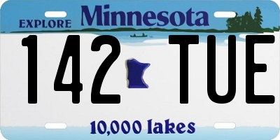 MN license plate 142TUE