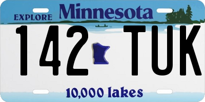 MN license plate 142TUK