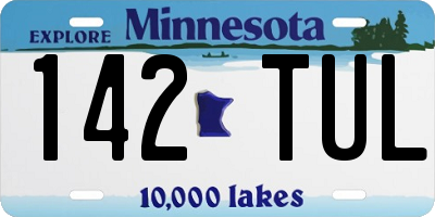 MN license plate 142TUL