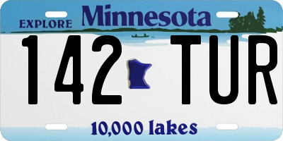 MN license plate 142TUR