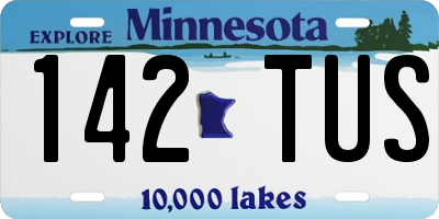 MN license plate 142TUS