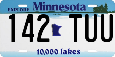 MN license plate 142TUU