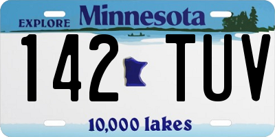 MN license plate 142TUV