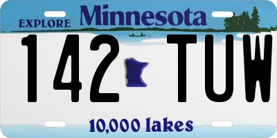 MN license plate 142TUW