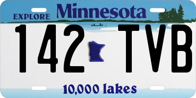 MN license plate 142TVB