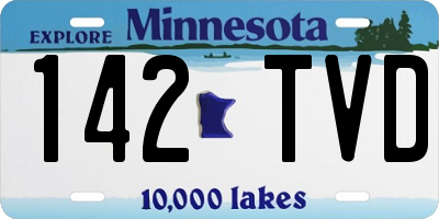 MN license plate 142TVD
