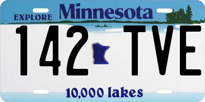 MN license plate 142TVE