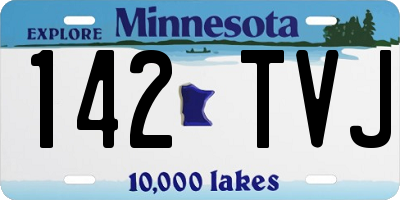 MN license plate 142TVJ