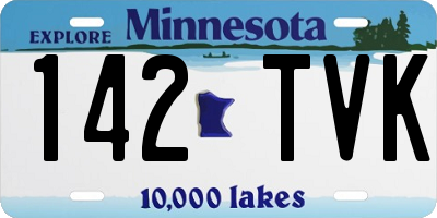 MN license plate 142TVK