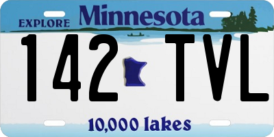 MN license plate 142TVL