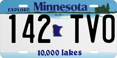 MN license plate 142TVO