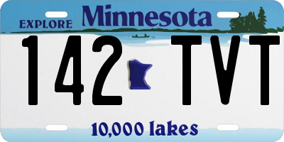 MN license plate 142TVT