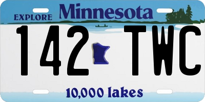MN license plate 142TWC