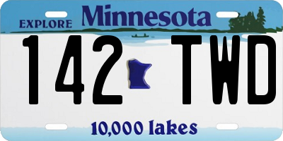 MN license plate 142TWD