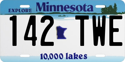 MN license plate 142TWE