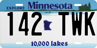 MN license plate 142TWK