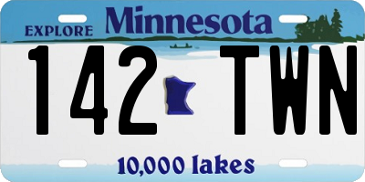 MN license plate 142TWN