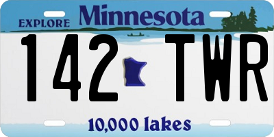 MN license plate 142TWR