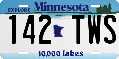 MN license plate 142TWS