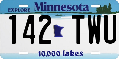 MN license plate 142TWU