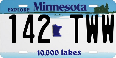 MN license plate 142TWW