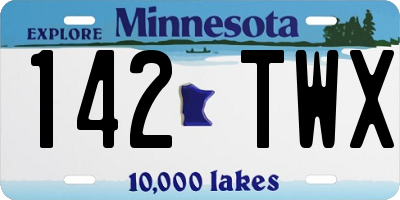 MN license plate 142TWX