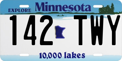 MN license plate 142TWY