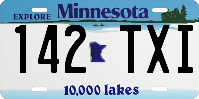 MN license plate 142TXI