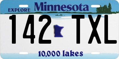 MN license plate 142TXL