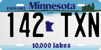 MN license plate 142TXN