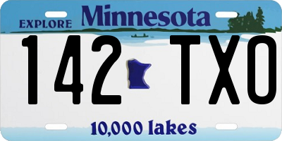 MN license plate 142TXO