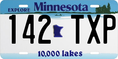 MN license plate 142TXP