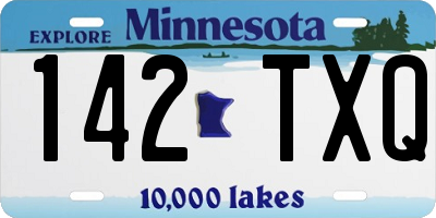 MN license plate 142TXQ