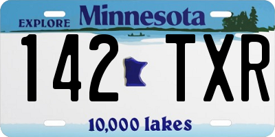 MN license plate 142TXR