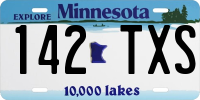 MN license plate 142TXS