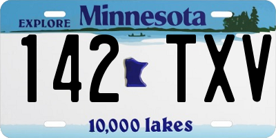 MN license plate 142TXV