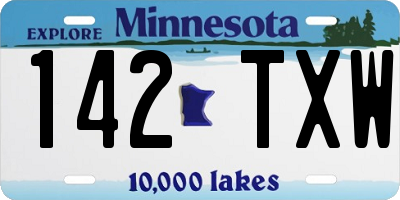 MN license plate 142TXW